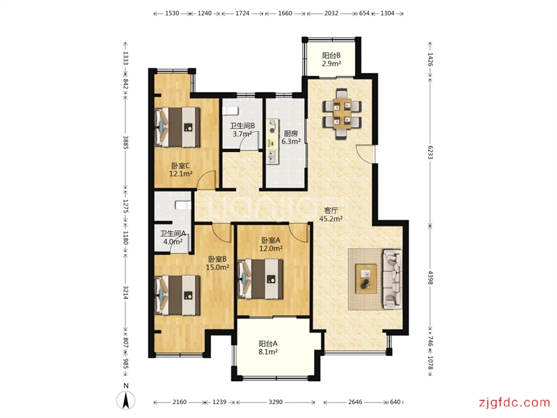 梁丰中学旁阳光里程143平纯毛坯低价急售!